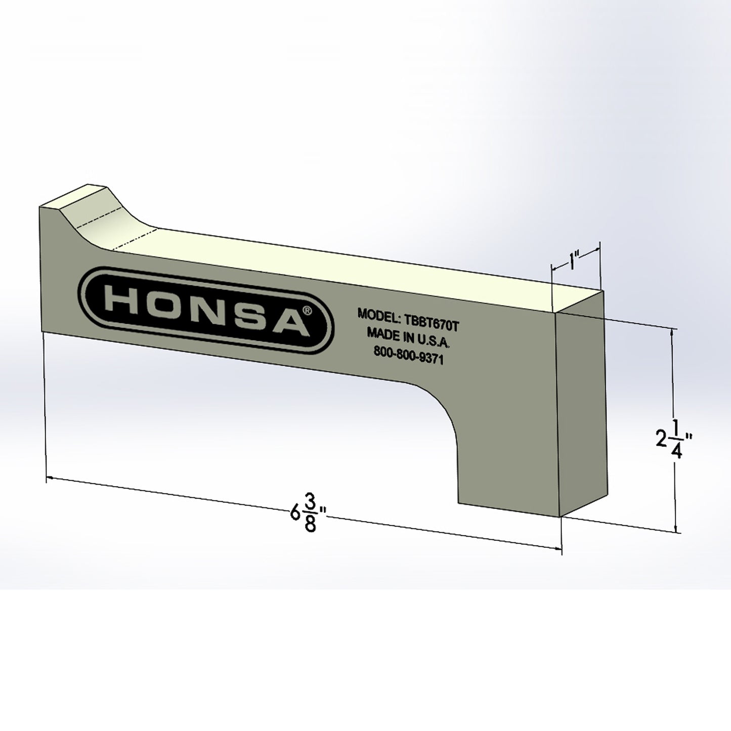 Bucking Bar TBBT670S  **Contact sales@honsatools.com for pricing**